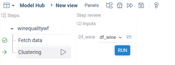 Two-step workflow with wine quaity data