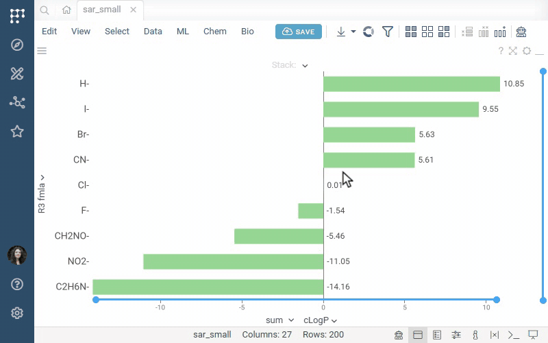 Setting the value axis range and adding a band