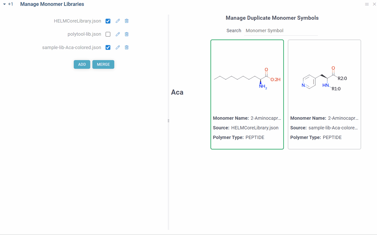 Duplicate monomer management Duplicate monomer management
