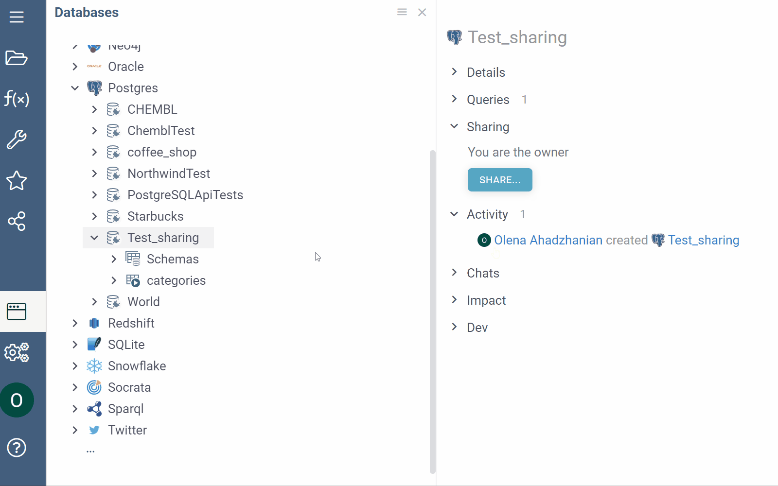 Share a database connection