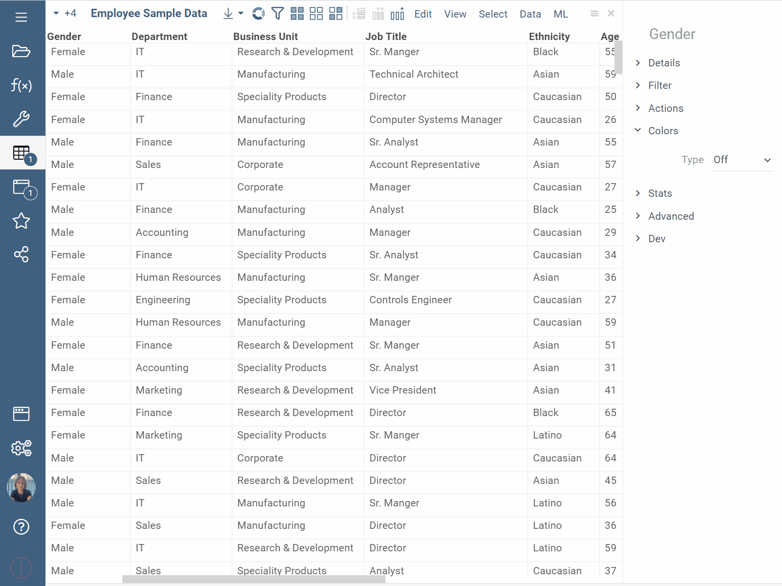 Sunburst configuration