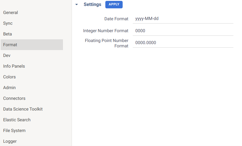 Settings | Format user-settings-formatting